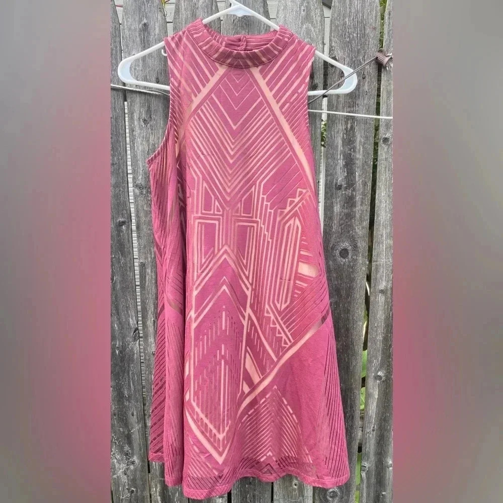 Love Fire - High Neck - Keyhole Back - Mini Dress - Pink - Size S - Sleeveless